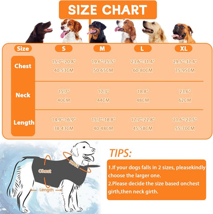 Geyecete Dog Life Jacket High Visibility Dog Life Vest for Swimming, Boating, and Water Safety, Large, Adjustable Pet Life Swimsuit-Orange-XL