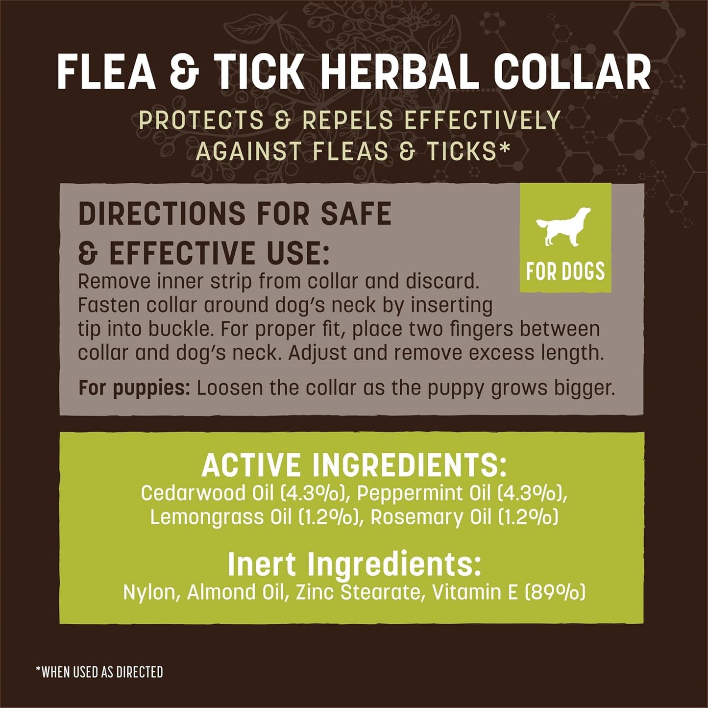 Earth Animal Apothecary Natural Flea & Tick - Herbal Collar for Small Dogs & Puppies - 1 Collar
