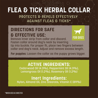 Earth Animal Apothecary Natural Flea & Tick - Herbal Collar for Small Dogs & Puppies - 1 Collar