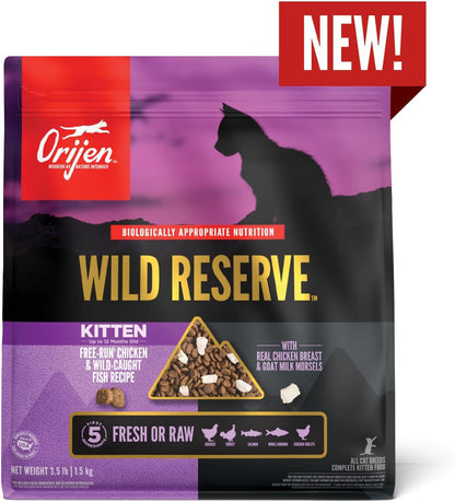 ORIJEN Wild Reserve Dry Cat Food Free-Run Chicken & Wild-Caught Fish Kitten Recipe 3.5lb Bag