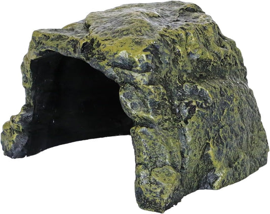 Rock Hide Cave for Reptiles, Amphibians Rock Den - Terrarium & Aquarium Decor, Great for Bearded Dragons,Lizards,Snakes,Turtles,Geckos,Frogs,Small Animals - Large Size