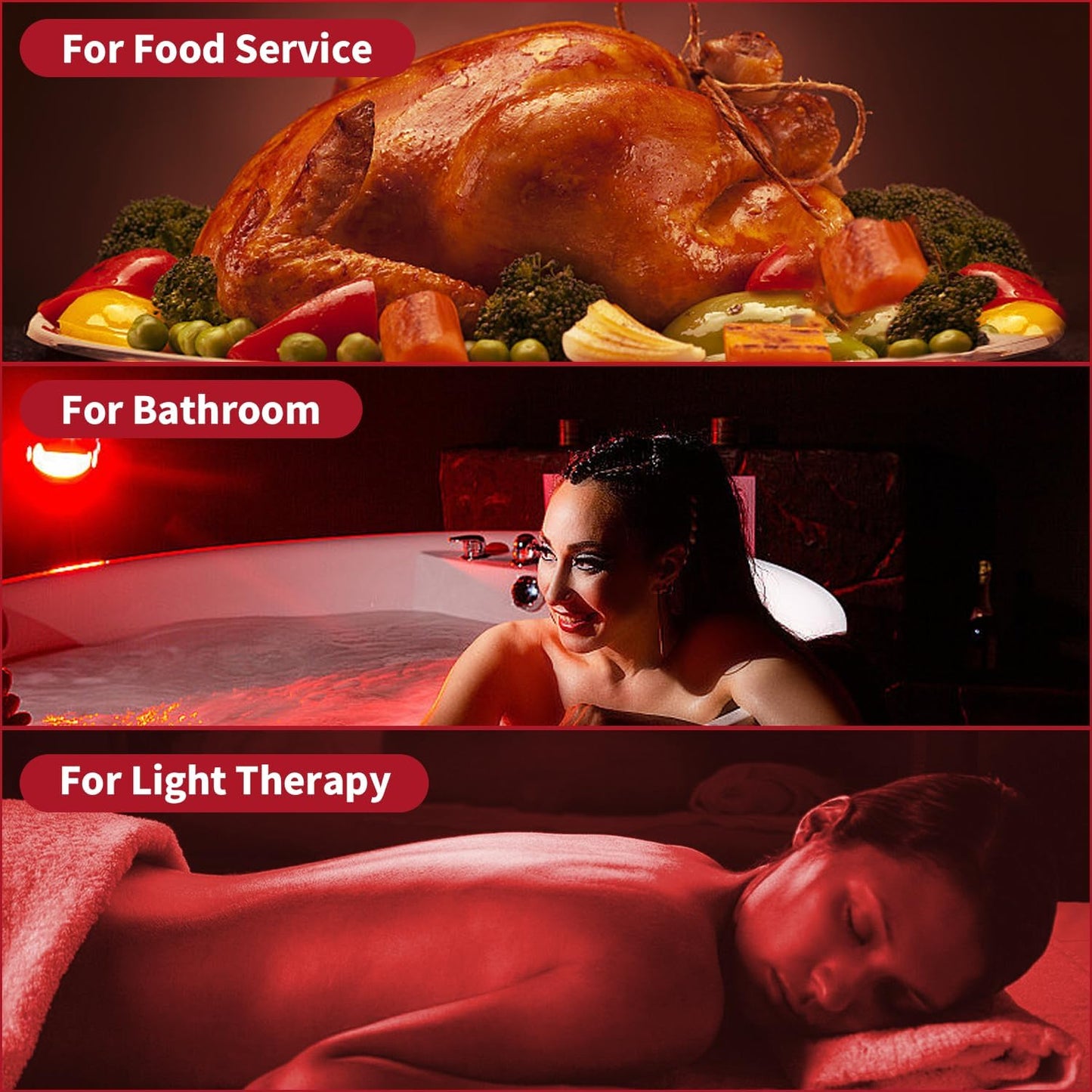 250W R40 Infrared Heat Lamp Bulb for Chicken Brooder, Pets, Reptiles, Bathroom & Sauna, E26 120V, 2000Hrs Red Light Therapy, 1-Pack