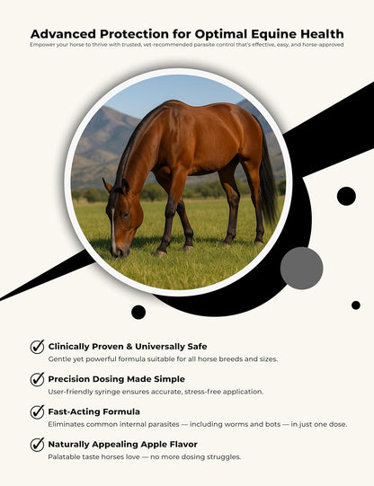 Horse Paste 1.87% – Apple Flavored Wormer – 6.08g Tube – Treats Up to 1250 lb