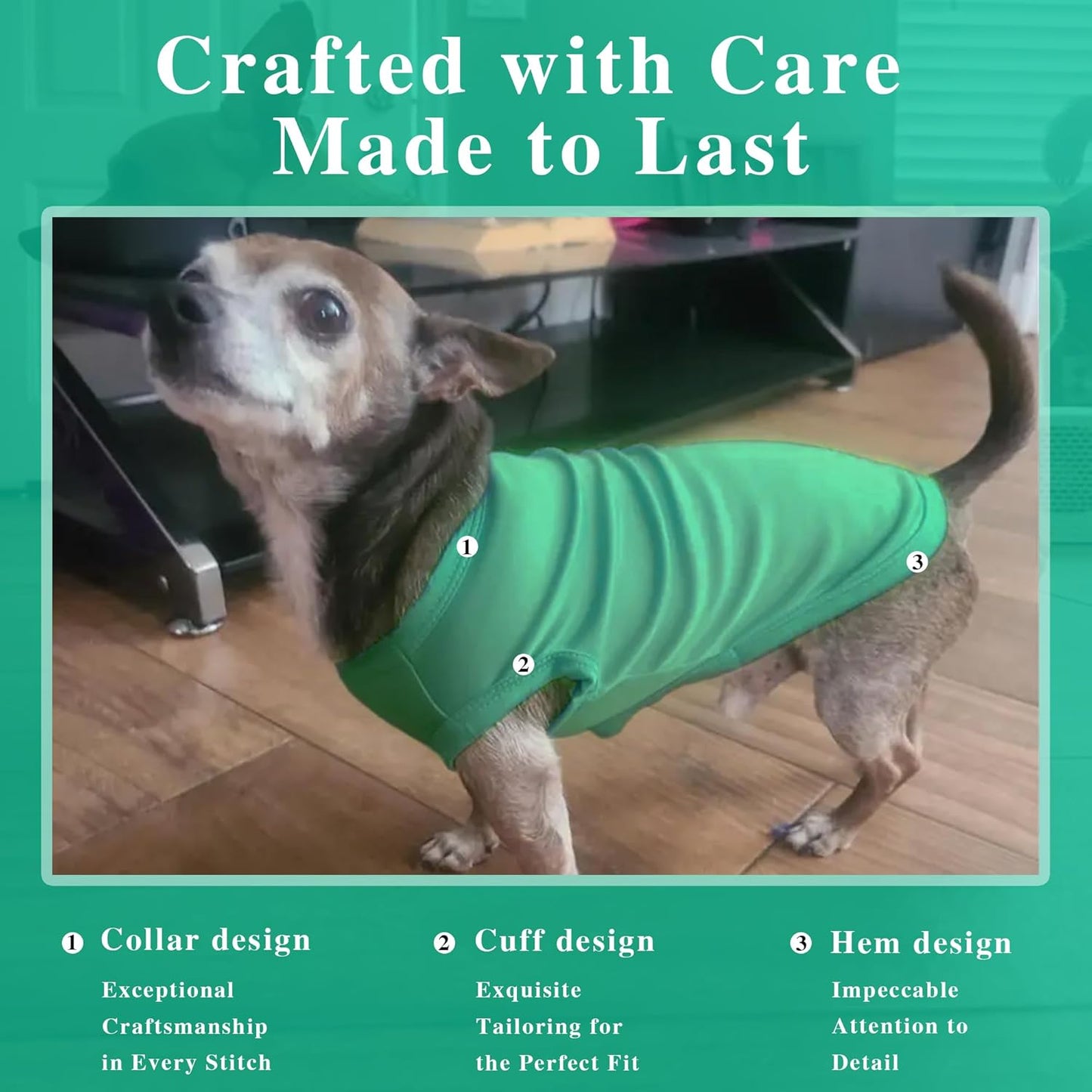 2 Pack Solid Color Dog Shirts - Lightweight, Quick Dry, Breathable Pet T-Shirts for Small to Large Dogs - Stretchy, Durable, Ideal for All Seasons and Holidays.Pink Green S