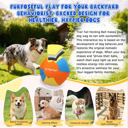 Trail Trail Herding Ball for Dogs,18” Large Indestructible Dog Ball with Electric Pump,Horse Dog Herding Toys for Australian Shepherd Collie amall/Medium Dogs(Waterproof Tri-Color Upgraded Cover)