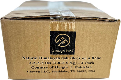 Himalayan Pink Salt Lick Pack of 3 (6lbs Each Block)- Mineral Salt Block on Rope 100% Organic Pink Salt Block for Horses Deer and Live Stock. Deer Attractant for Deer Hunting