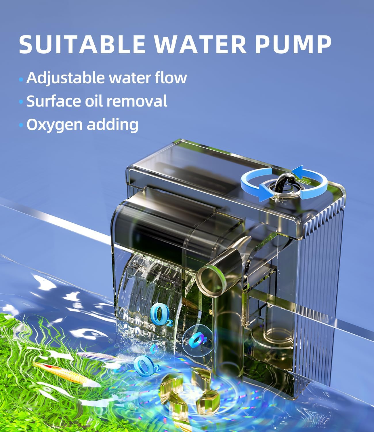 5 Gallon Fish Tank Aquarium Kit with Filter, LED Light with Timer, Siphon Vacuum Cleaner, Lid, Self-Cleaning Glass Rimless Betta Tank