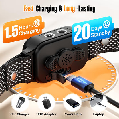 2 Pack Bark Collar for Small Dogs 5-15lbs, Medium, Puppy, Mini Dog, Rechargeable Smart Training Collar, Anti Barking Device with 5 Adjustable Sensitivity, Beep, Vibration