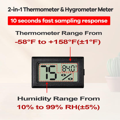 Reptile Thermometer and Humidity Gauge for Breeding Box Temperature and Humidity Monitor 3PCS Reptile Thermometer Hygrometer Adhesive for Amphibians，Reptiles Tank Accessories for Lizards Turtles