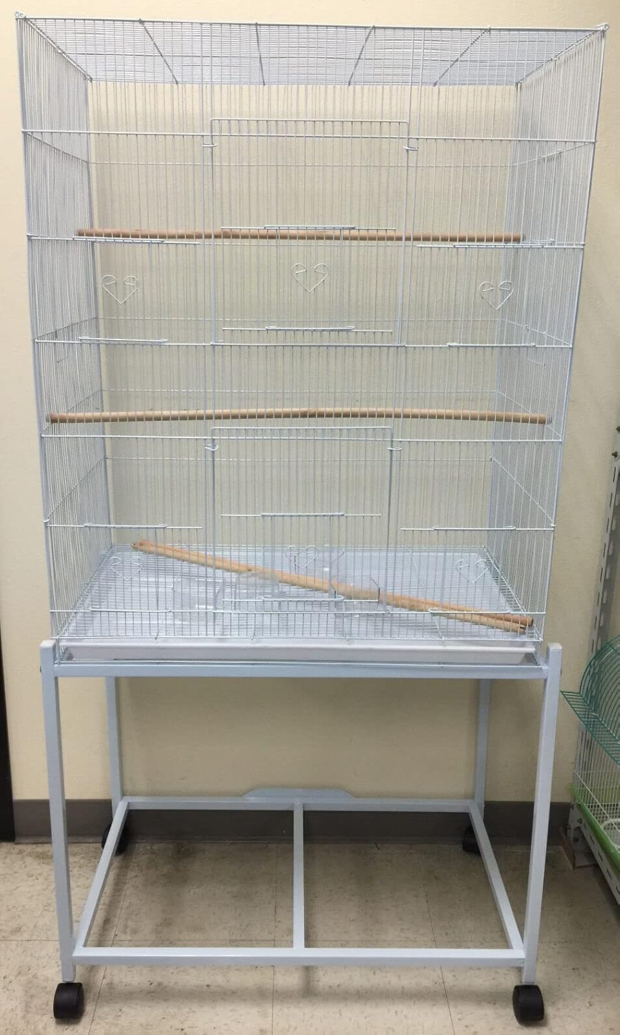 Mcage 2-Shelves Rolling Stand for 30" x 18 x 18 H Bird Flight Cages