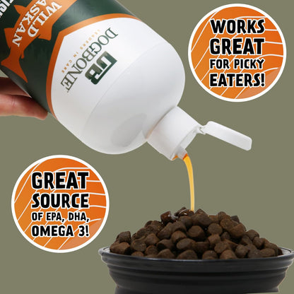 DogBone Fish Oil for Dogs 32 oz | Salmon Oil | Dog Fish Oil | Omega 3 | Dog Joint Supplement | Pet Vitamins and Supplements | Wild Alaskan Salmon Oil for Skin and Coat