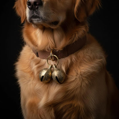 Copper Bell for Dog Collar, 2 PCS Large Brass Dog Bells Collars Extra Loud Collar Bell for Pet Tracking Anti Lost Training Pets Pendant Accessories Anti Theft Bells for Medium Large Dogs & Cats