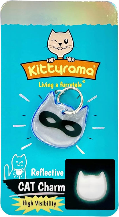 Kittyrama Reflective Cat Charm - Safety Tag. Lightweight, High Visibility, Waterproof. Fits All Collars.