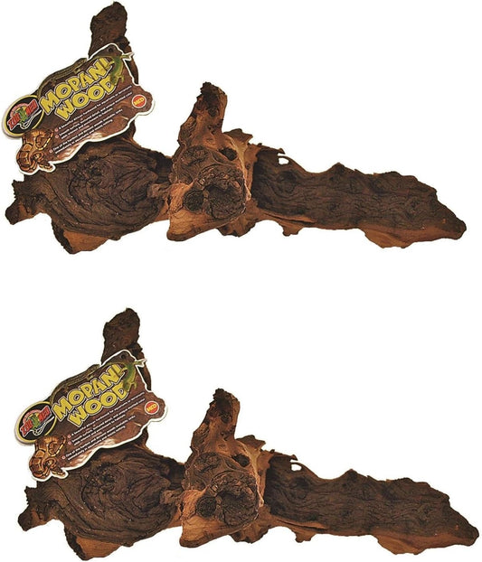 (2 Pack) Zoo Med Reptile Mopani Wood for Aquariums, Size: Medium (2" H x 6" W x 22" L)
