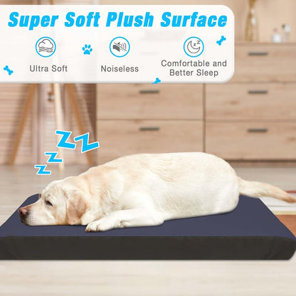 Dog Bed Covers Replacement Washable 100% Waterproof Dog Bed Sheets, Soft & Noiseless Pet Bed Cover, 2 Pack, 44" x 35" Blue