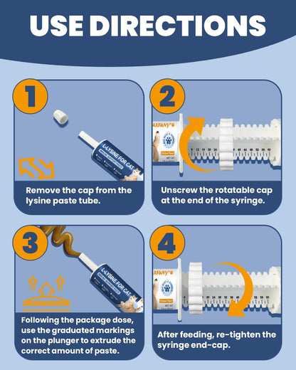 Cat L-Lysine Drops, Paste & Powder, Lysine for Cats - Support Immune System, Respiratory, Eye Health, Ease Sneezing, Runny Nose, Watery Eyes