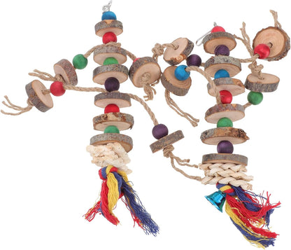 2pcs Wooden Parrot Chewing Toys Bird Nibbling Plaything for Cage Essential Pet Supplies for Healthy Activity Fun Portable Chew Toy for Birds
