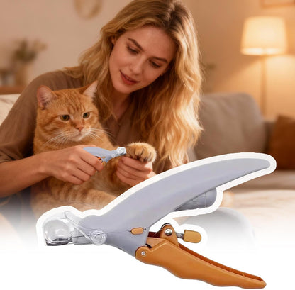 Cat Nail Clipper - Pet Trimming Scissors, Grooming Tool with Magnifying Mirror, Safe Cutting with Stainless Blades, Pet Care Accessory for Kitten, Puppy, Rabbit, and Small Animals