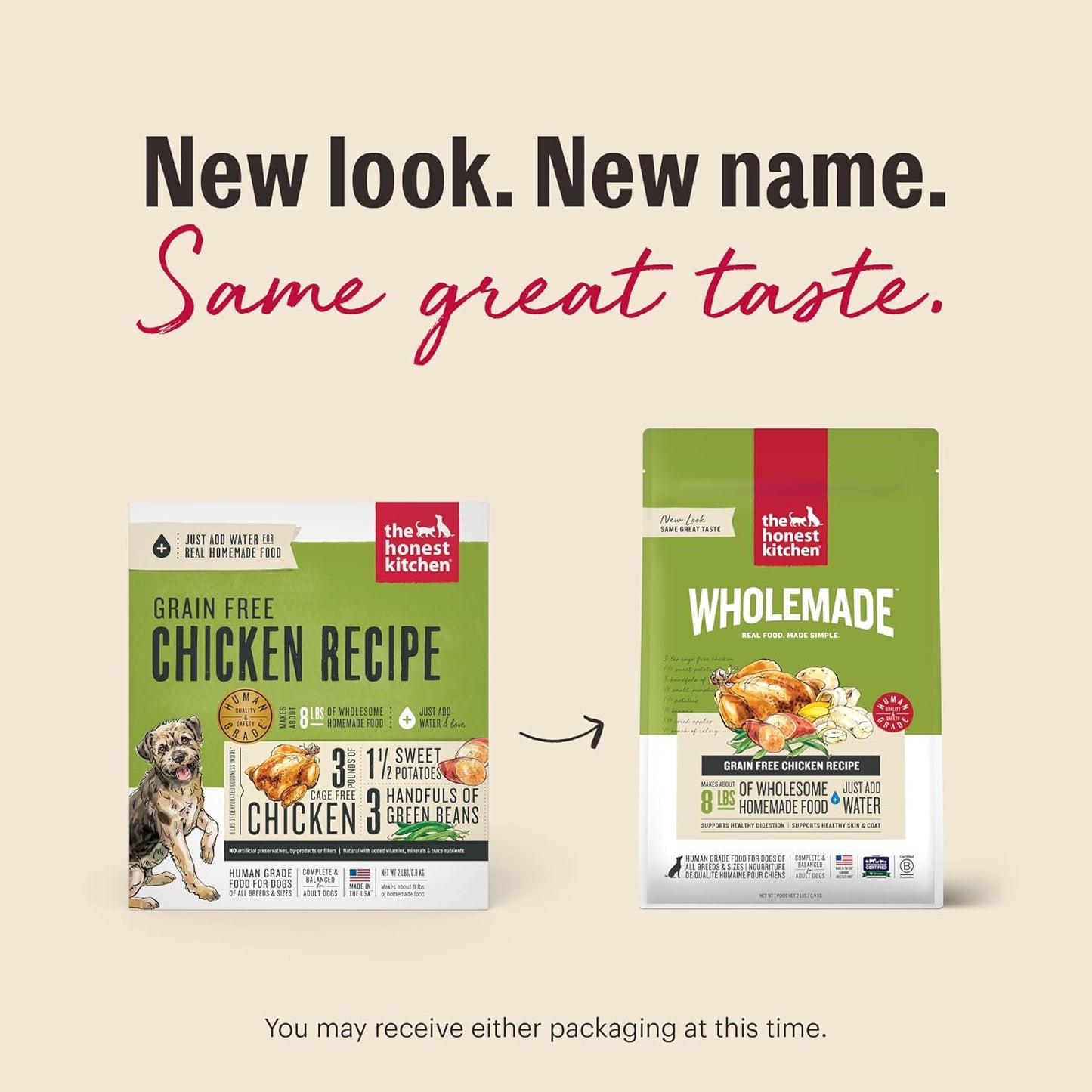 The Honest Kitchen Wholemade™ Dehydrated Grain Free Chicken Dog Food, 2 lb Bag