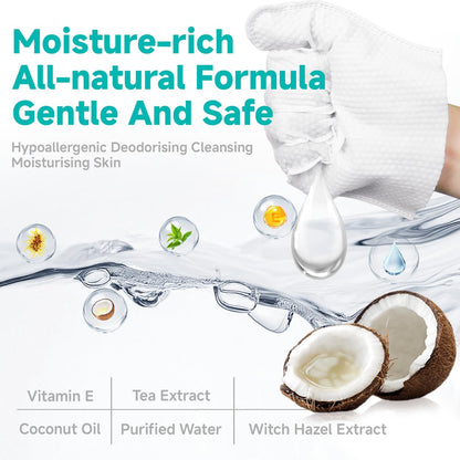 Pet Glove Wipes for Dogs and Cats [Individually Wrapped][Hypoallergenic Cleaning & Deodorising] Glove Bathing Wipes Moisture-rich Thickened Gloves for Daily Care, Traveling, Rinse Free Grooming Wipes