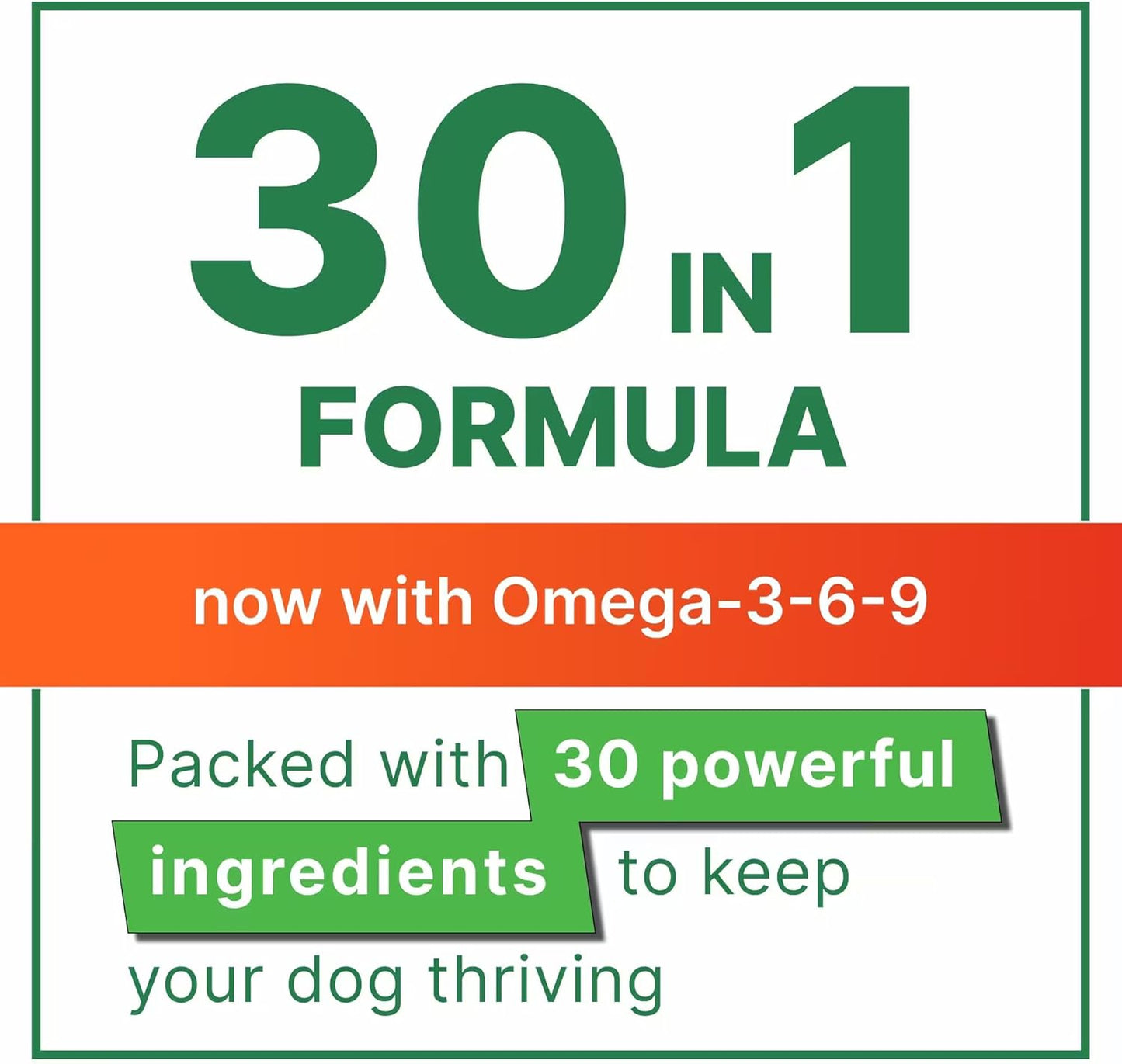Vitamins for Dogs - 4 in 1 Complex with Omega, Glucosamine, Probiotics and Vitamins - 120ct - BBQ Pork