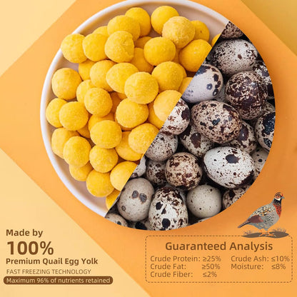 Freeze-Dried Quail Egg Yolk Snacks for Cats and Dogs Training, Natural Pet Treats Limited Ingredient, Healthy Tasty Freeze-Dried Pet Food for Dogs Cats (M, Egg)