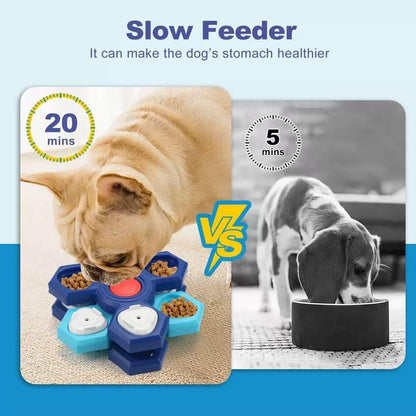 3-Level Interactive Slow Feeder Dog Bowl - Multi-Layer Puzzle Toy with Non-Slip Base, Mental Enrichment Feeder to Prevent Fast Eating, Anxiety & Bloat for Small Medium Large Dogs