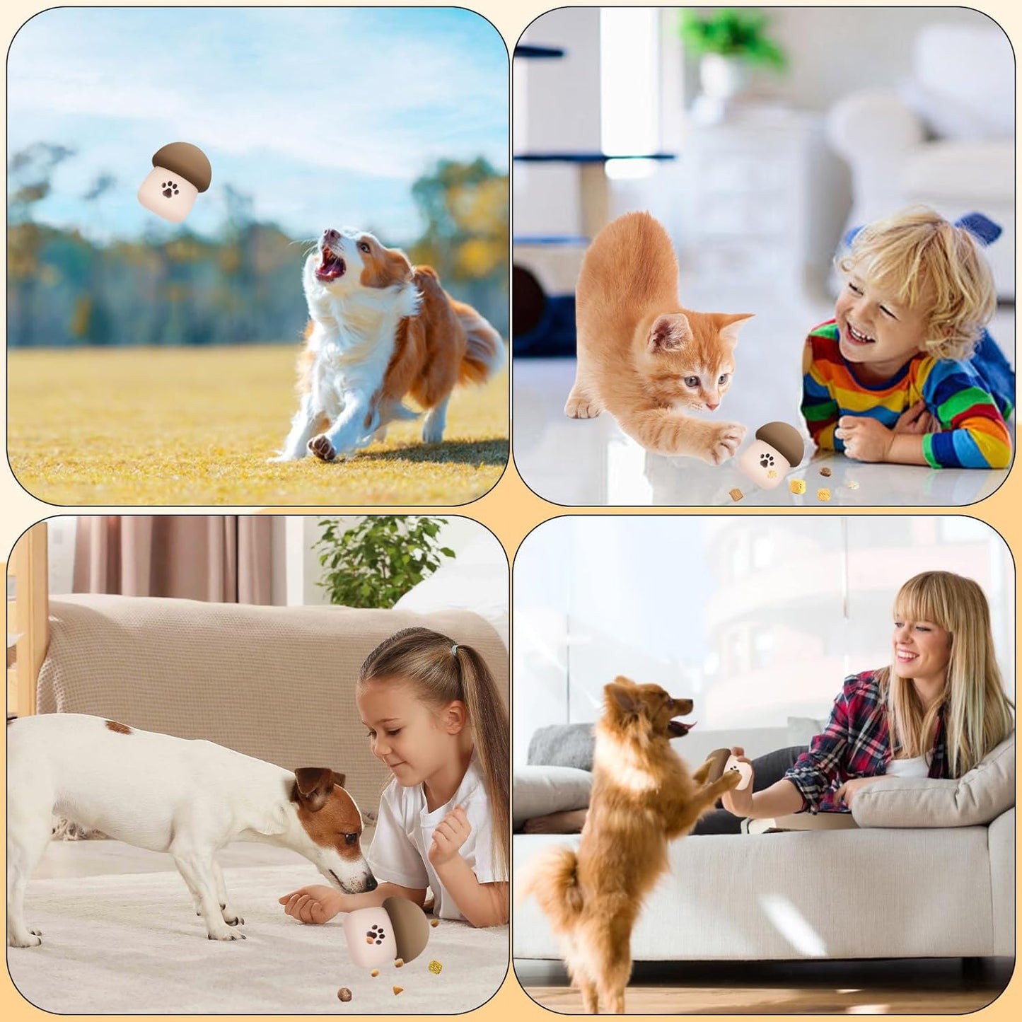 Interactive Dog Feeder Puzzle Toys, Silicone Treat Dogs Enrichment Toy, Slow Dog Food Dispenser, Keep Them Busy, Healthy Eating, Mental Stimulation for Medium Small Puppy and Cat