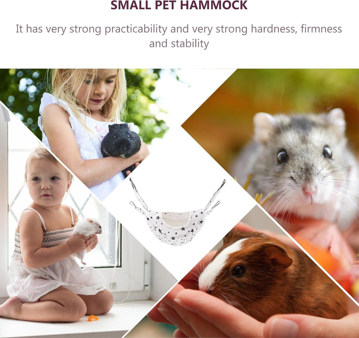 Small Animal Hanging Bed and Pet Warm Hanging Hammock with Light Star Pattern Soft Cozy Sleep Nest for Small Animals Cage Accessory