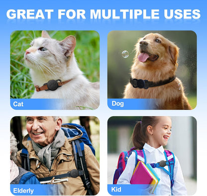 【2 Pack】 2025 Latest Air Tag Cat Collar, Silicone Full-Body Covered, Waterproof Cat Collar Air tag Holder Soft Design Fits All Width Collars, Black