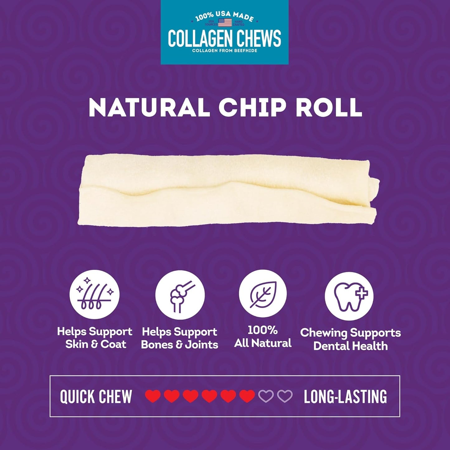 USA Collagen Chip Rolls Assorted Dog Chew Treats - Natural Flavor, 10oz/2 Pack