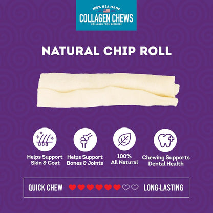 USA Collagen Chip Rolls Assorted Dog Chew Treats - Natural Flavor, 10oz/2 Pack