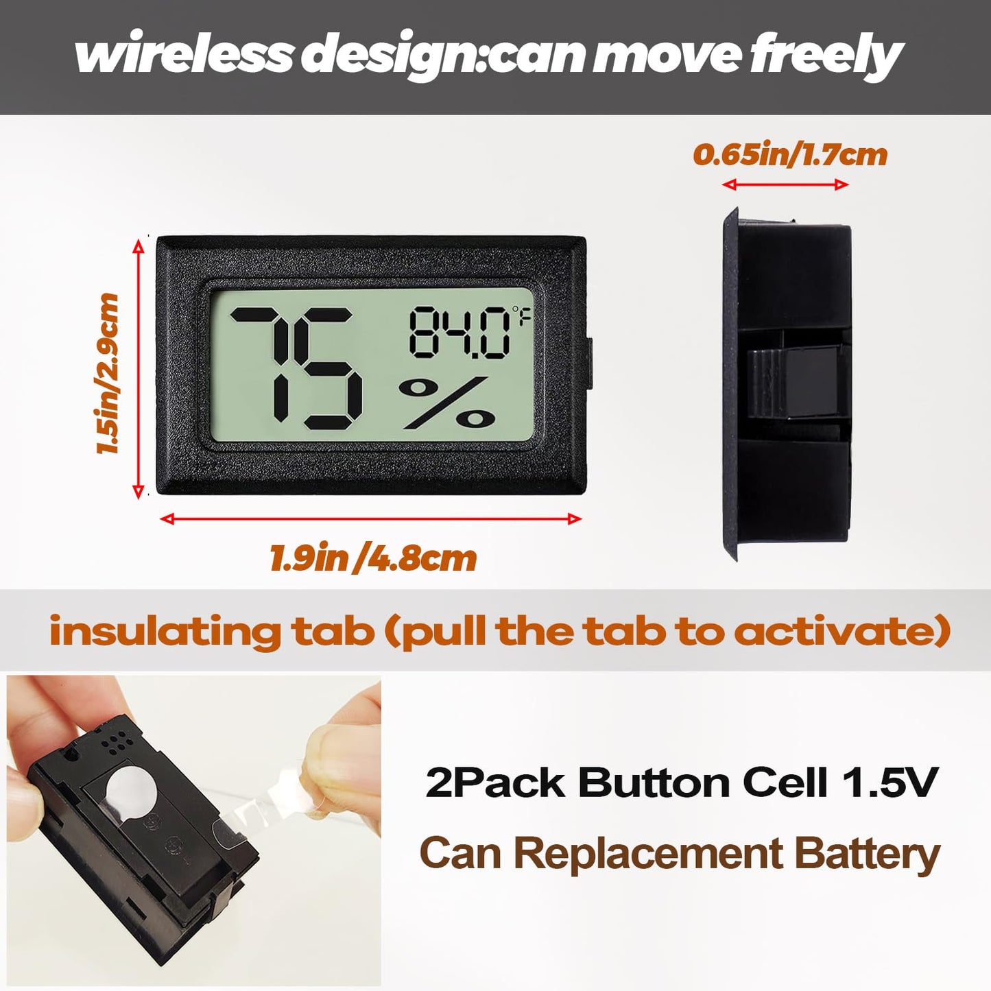 Reptile Thermometer and Humidity Gauge for Breeding Box Temperature and Humidity Monitor 3PCS Reptile Thermometer Hygrometer Adhesive for Amphibians，Reptiles Tank Accessories for Lizards Turtles