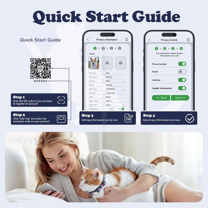 Nylon Breakaway Cat Collar QR Code with Air Tag Holder - Reusable Adjustable Pet ID Tag with Bell for Easy Tracking & Identification Hypoallergenic Cotton Safety Collar (Off-White)