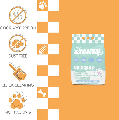 CLR2000B-SET3 Unscented Premium Clumping Bentonite Clay Cat Litter w/Activated Charcoal, Natural Odor Control, 99% Dust-Free, 9.37 LBS (Set of 3)