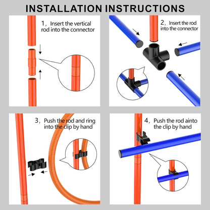 6Set Dog Agility Jumps Hurdle Course Training Equipment for Dogs, Indoor Outdoor Backyard Exercise Equipment