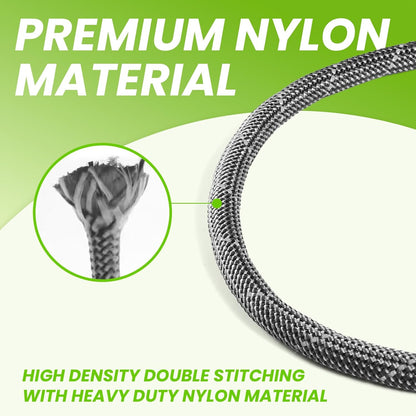 Black 8-in-1 Multifunctional Hands Free Reflective Rope Dog Leash for Medium Large Dogs-8ft Adjustable Heavy Duty Nylon Slip Lead with Double Ended Waist & Crossbody for Tie Out Training & Running