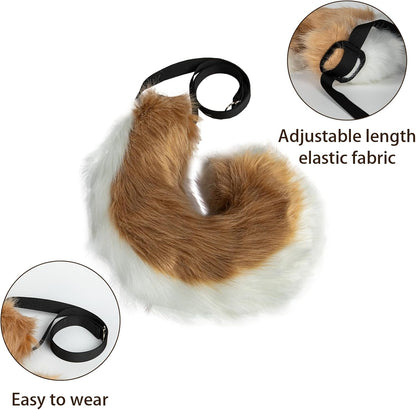 Dog Ear and Tail Set for Shepherd Shiba Inu, Animal Cosplay Costume Accessories, Furry Animal Cosplay Costume Dog Anime Set, Adult Halloween Party Headdress