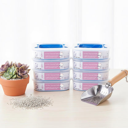 8 Pack 28FT Cat Litter Refill Cartridge, Compatible with Pet Genie Standard/Plus/Style Pail Refills, Up to 32 Months of Supply, 7 layer Odor Control Jumbo Refill Cartridge