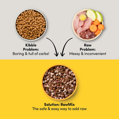 RawMix50 Premium Freeze-Dried Raw Cage-Free Chicken Dog Food (4lb) and 100% Cage-Free Chicken Liver Freeze-Dried Raw Dog Treats (3oz)