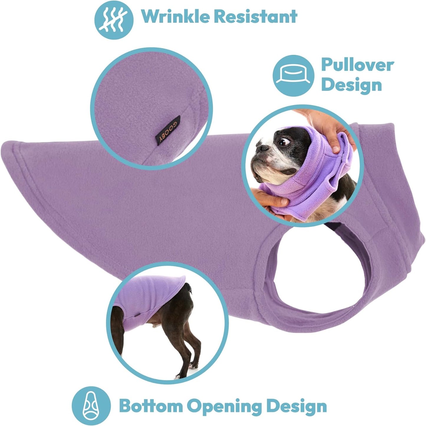 Gooby Stretch Fleece Vest Dog Sweater - Red, Medium - Warm Pullover Super Stretchy Fleece Dog Jacket for Small to Large Dogs