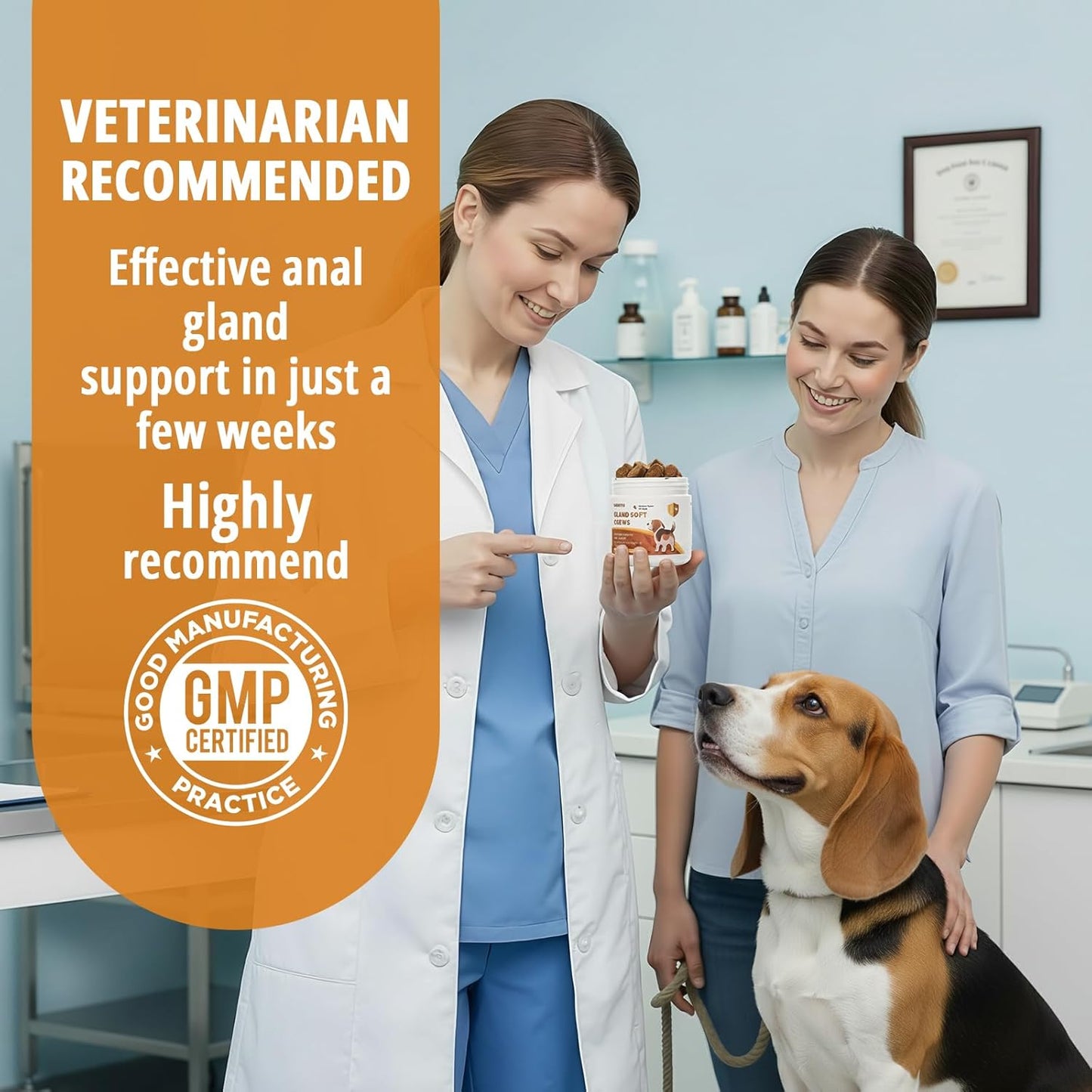 Anal Gland Soft Chews for Dogs Treats with Pumpkin, Fiber & Probiotics - Supports Scooting, Stool Quality & Gut Digestive Health - Chicken Flavor, 90 Count