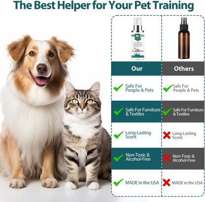 Advanced Cat Deterrent Spray, Natural Formula Cat Repellent Indoor and Outdoor, Strengthened Cat Scratch Deterrent for Furniture, Sofas, Rugs, Curtain Protection, Stop Cats from Urinating (Green, M)