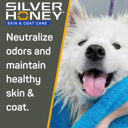 Silver Honey Nourish & Soothe Leave-in Conditioner 16 fl oz, Dog & Cat Skin & Coat Care, Natural Manuka Honey + MicroSilver BG, Pump Bottle