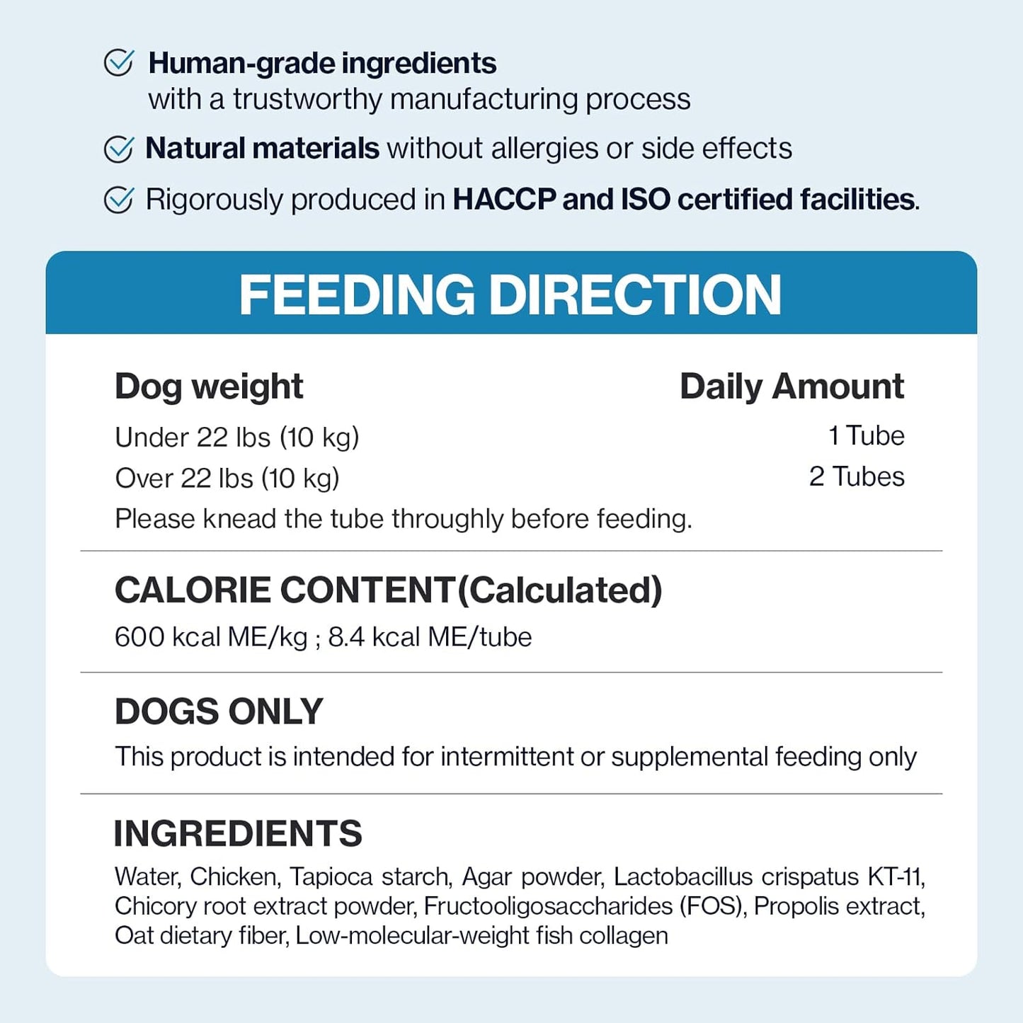 Doctor By Squeeze Probiotics for Dogs Gut Health Immunity Skin&Alllergy Care Diarrhea Relief Digestive Stomach Support with L. crispatus KT-11 Lickable Paste Formula Individually Packaged, Chicken
