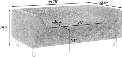 Mid-Century Modern Supportive Rectangular Pet Furniture Sofa with Backrest Armrests Cushioned Comfort Lounge Bed for Medium Large Dogs Indoor Living Room Accent Piece Durable Stable Design (Dark Grey)