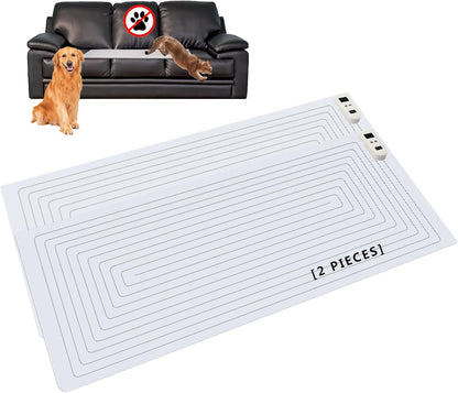 SEERWAY 2 Rechargeable Pet Shock Mats Same Size, Cat Repellent Pad, Cat Deterrent Mat, Electric Training Mat Keeps Dogs and Cats Off Sofa, Couch, Bed and Countertop (48"x20")