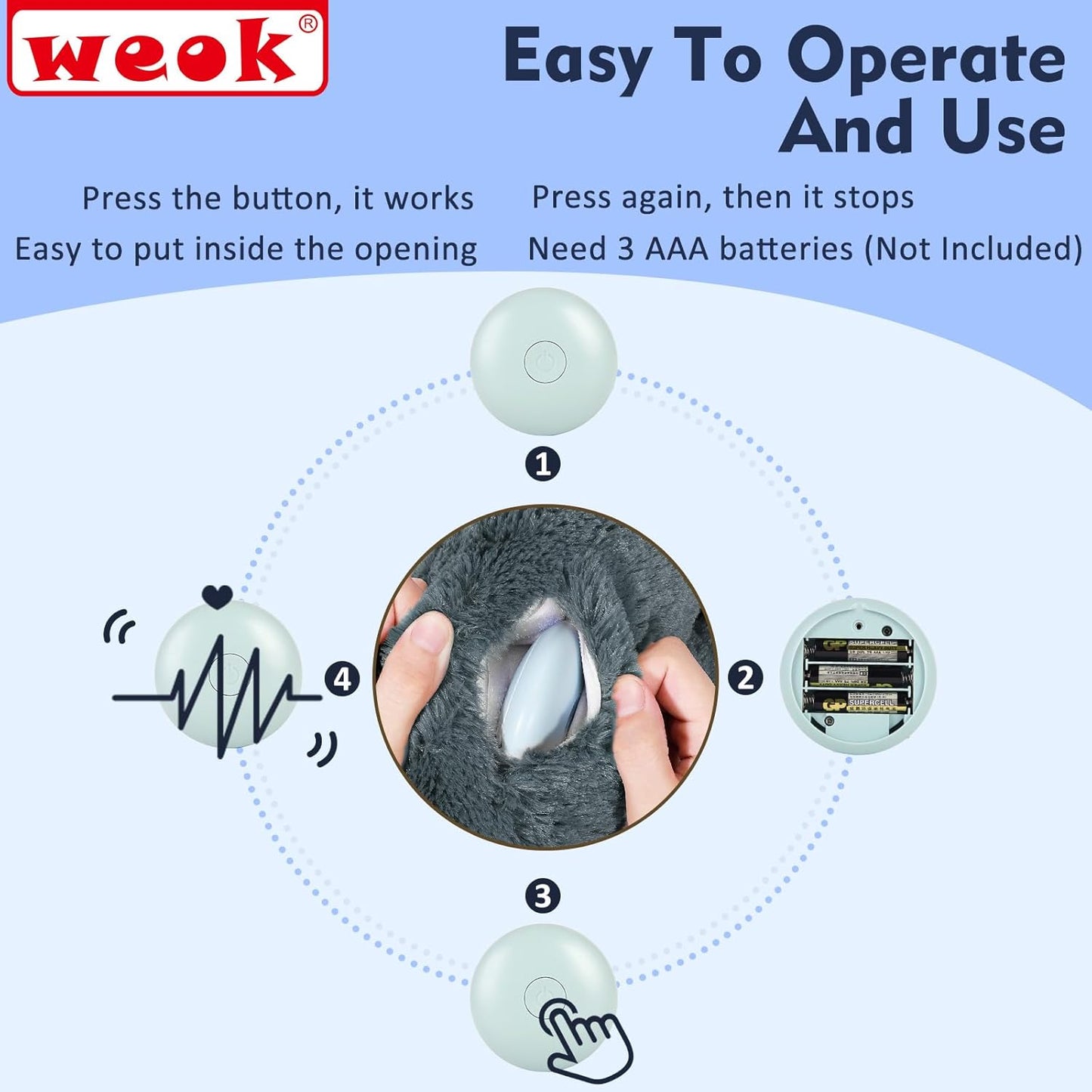 Puppy Heartbeat Toy for Separation Anxiety Relief, Heartbeat Stuffed Animal Anxiety Calming Behavioral Aid Plush Toy for Dogs Cats Pets