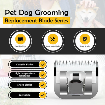 10# Pet Grooming Clipper Replacement Blades, Detachable Blade Compatible with Andis/wahl/Oster Dog Clippers,10 Blade 1/16-inch, Made of Ceramic & Stainless Steel Blade