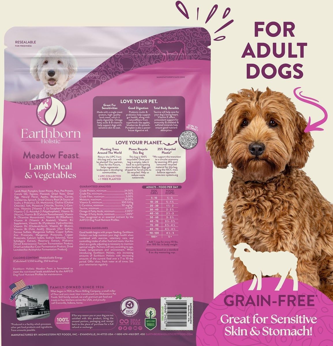 Earthborn Holistic Meadow Feast Grain-Free Natural Dry Dog Food, 4 lb